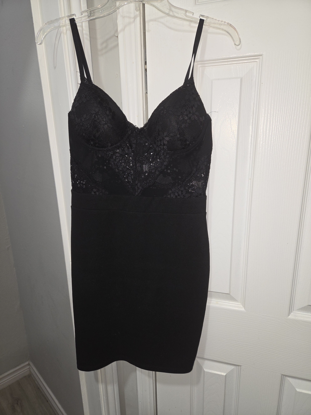 Fashion Nova Black Lace Bodice Mini Dress